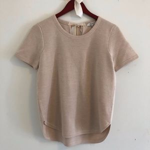 Madewell Short Sleeve Sweater Tie Back Small Pink